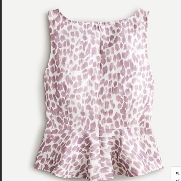 J. Crew peplum top in lilac giraffe print, size 8 - Picture 2 of 6